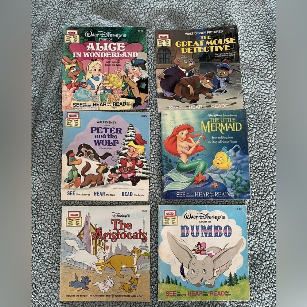 Lot Of 6 Disney Storytellers Read Along Book Series Vintage 1980’s No Cassettes